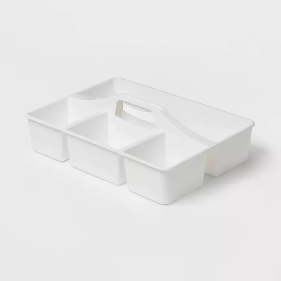 Divided Caddy Organizer White