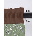 thumbnail image 6 of Sage Green Brown Flowers Curtains 45 Inch Length,Sheer Curtains for Bedroom Living Room Window Classic Botanical Art Elegant Rod Pocket Drapes Kitchen Curtains Small Half Window 52"x45" 2 Panels, 6 of 6