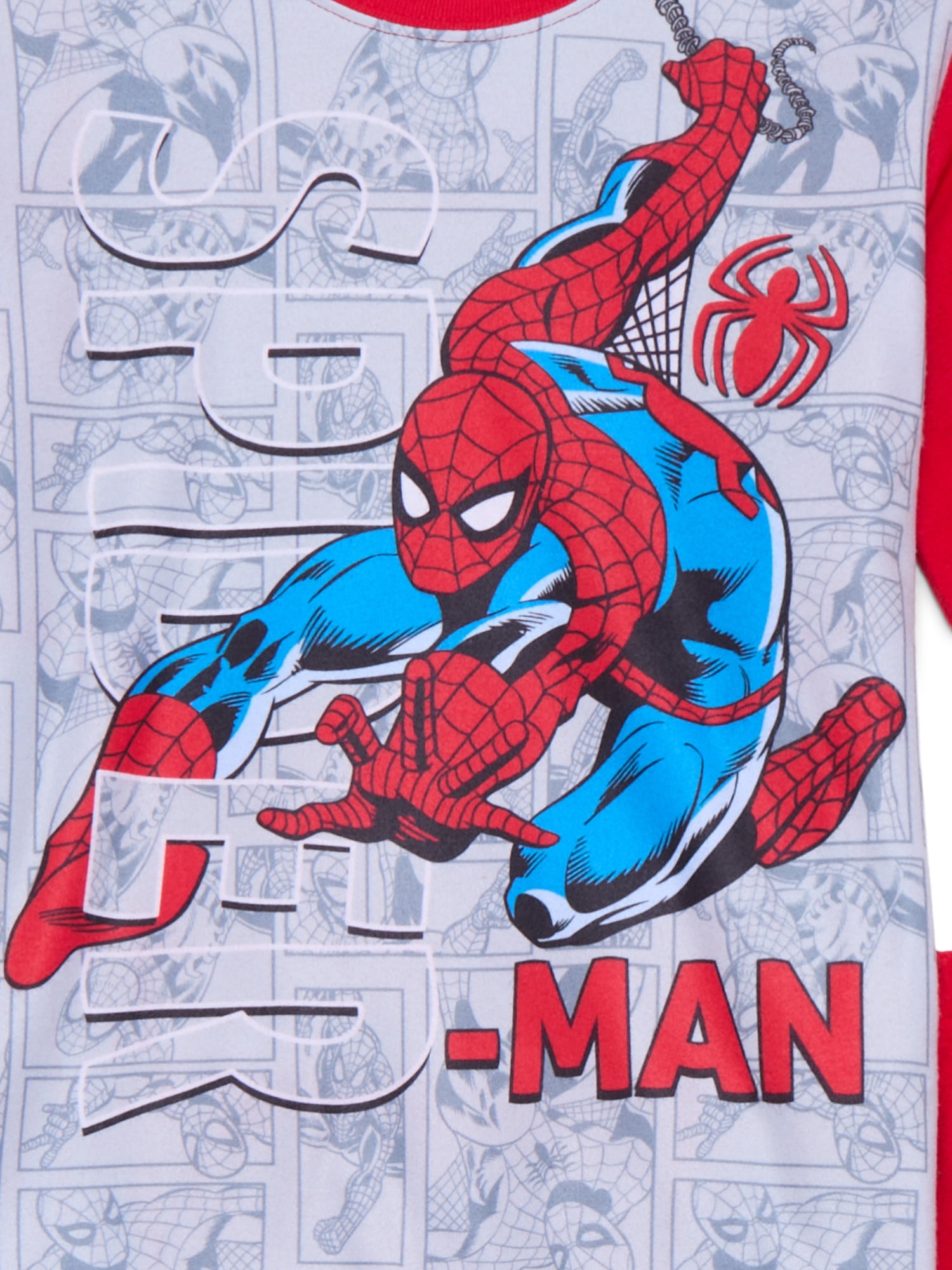 Marvel Spider-Man Boys Long Sleeve Top and Pants, 2-Piece Pajama Set, Sizes 4-12