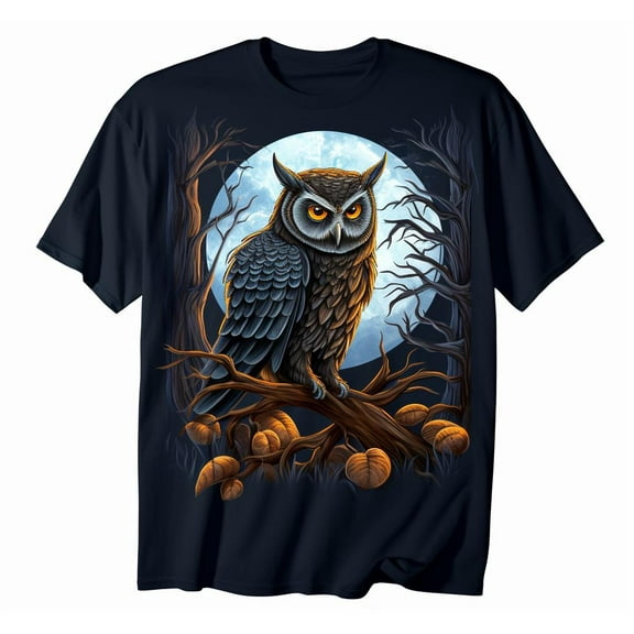 Halloween Nighttime Owl T-Shirt Men's Spooky Costume Tee
