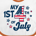 thumbnail image 4 of Inktastic My 1st 4th of July with Striped Stars Boys or Girls Baby Bib, 4 of 4