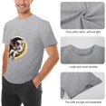 thumbnail image 6 of Hanmun Men's Astronaut Moon T-Shirts Short Sleeve Cotton Round Crew Neck Moisture Wicking Gray USA, 6 of 9