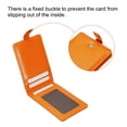 thumbnail image 4 of Uxcell Folded PU Leather ID Badge Holder with Lanyard with 1 Clear Window 4 Card Slot Orange, 4 of 6