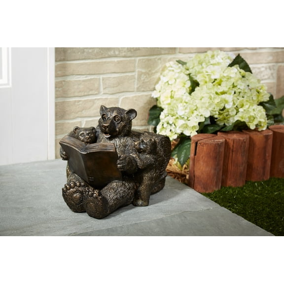 Smart Living 3646WRM1 Reading Bear Family Solar Statue