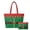 Christmas Elf, variant on Christmas Quilted Women Shoulder Tote Bag 2 Piece Set Red Bow Matching Small Pouch Suitable for Holiday Outings, Lightweight Carry, Large Capacity for Work, Travel, Gym