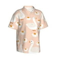 thumbnail image 2 of Disketp Hawaiian Shirts For Men,Geese And Flower Print Mens Casual Short Sleeve Button Down Shirts Beach Shirt, 2 of 8