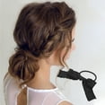thumbnail image 2 of Unique Bargains 1 Pc Fashion Bow Scrunchies Hair Ties Black, 2 of 5