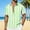 Mint Green, variant on Men's Tropical Print Short Sleeve Button Down Shirt Lightweight Breathable Casual Beachwear