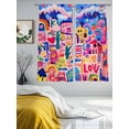 thumbnail image 2 of Colorful Abstract Sheer Curtains 72 Inch Length 2 Panels Set, Oil Painted Contemporary Modern Voile Window Treatment Rod Pocket Curtains Sheers Drapes for Bedroom/Living Room/Kitchen 52"x72"x2, 2 of 7