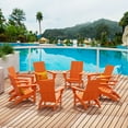 thumbnail image 5 of WestinTrends Ashore All-Weather Poly Lumber Adirondack Chairs, Foldable Modern Farmhouse Design, Outdoor Patio Seating, Set of 8, Orange, 5 of 7