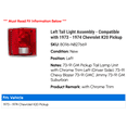thumbnail image 2 of Left Tail Light Assembly - Compatible with 1973 - 1974 Chevy K20 Pickup, 2 of 2