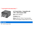 thumbnail image 2 of A/C Control Relay - Compatible with 1999 - 2004 Chrysler 300M 2000 2001 2002 2003, 2 of 2