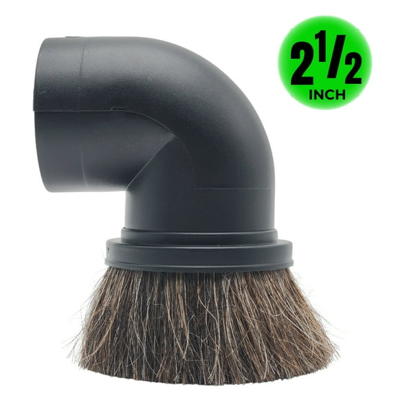Round Dusting Brush Tool Attachment for Shop Vacs 2 1/2 Inch Wet/Dry Vacuum Hose: Perfect for Cleaning Furniture, Blinds, Car Interiors- 2.5'' Replacement Shop Vacuum Accessories (Horse Hair Brush)