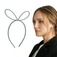 thumbnail image 2 of Unique Bargains 1 Pc Cute Frosted Rabbit Headbands for Women Blue Gray, 2 of 6