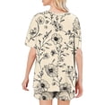 thumbnail image 5 of Levmjia Womens Pajama Set Summer Short Sleeve Printed Round Neck Pajamas Top and Shorts Soft Polyester Casual Home Wear Comfortable Sleepwear Set, 5 of 7