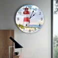 thumbnail image 2 of Lighthouse Island Vintage Watercolor Wall Clock Large Modern Kitchen Dinning Round Wall Clocks Bedroom Silent Hanging Watch（10 Inch）, 2 of 6