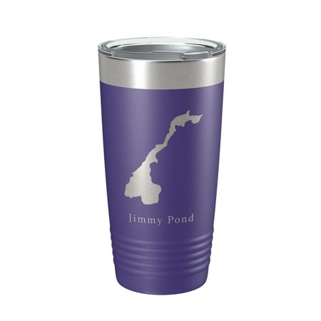

Jimmy Pond Tumbler Lake Map Travel Mug Insulated Laser Engraved Coffee Cup Maine 20 oz Purple