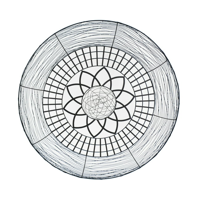 Sagebrook Home Metal 34" Daisy Round Wall Decor, Black Wb