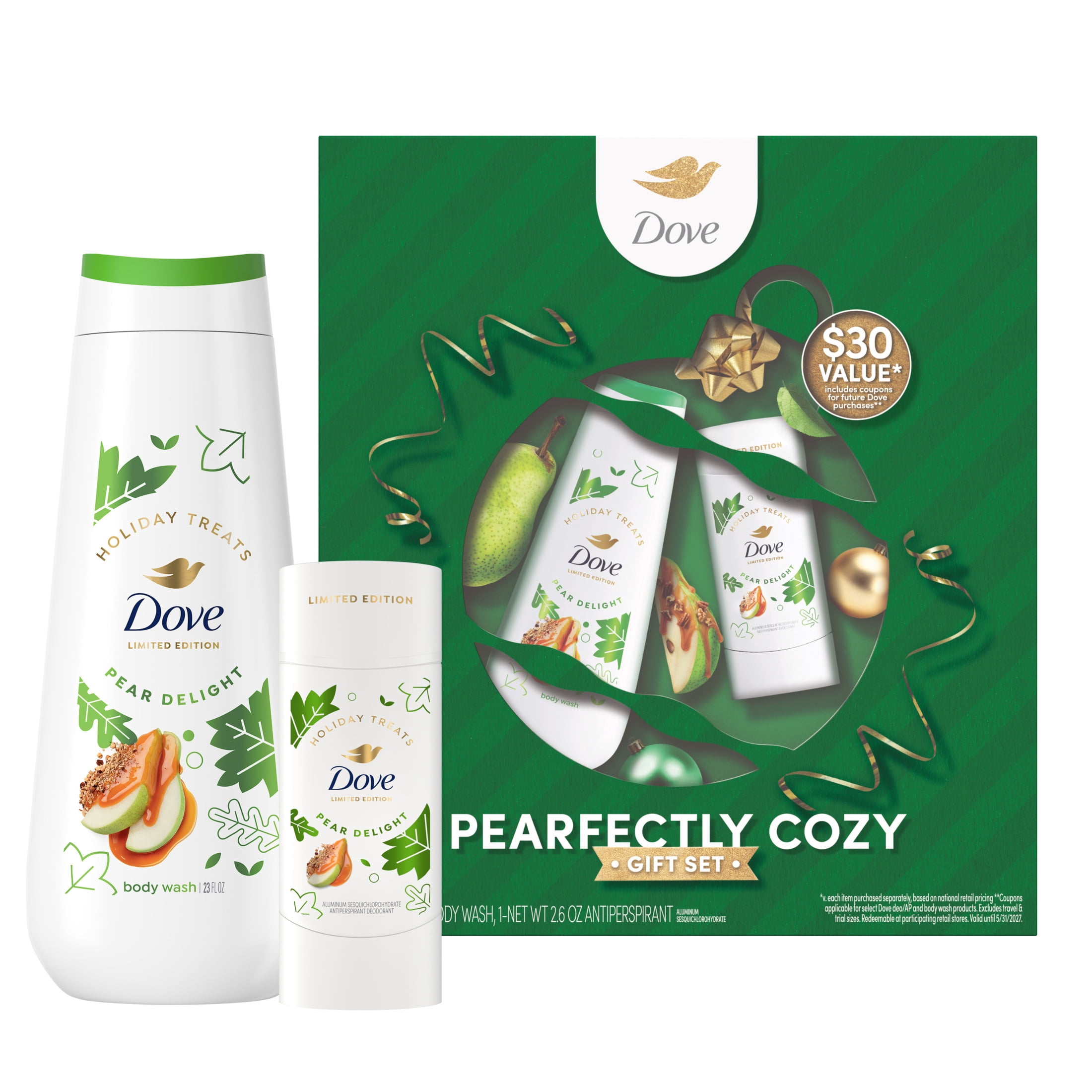 Dove Limited Edition Pearfectly Cozy Gift Set For Hydrated Soft Skin & Odor Protection, 2 Count