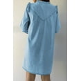 thumbnail image 3 of Women's Myosotis Buttoned Denim Shift Dress with Ruffles, 3 of 8