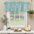 thumbnail image 3 of Abstract Green Floral Window Valance Curtain Vintage Ethnic Texture Rod Pocket Short Curtain for Living Room, Bedroom & Kitchen Window Decor 60x18in, 3 of 8