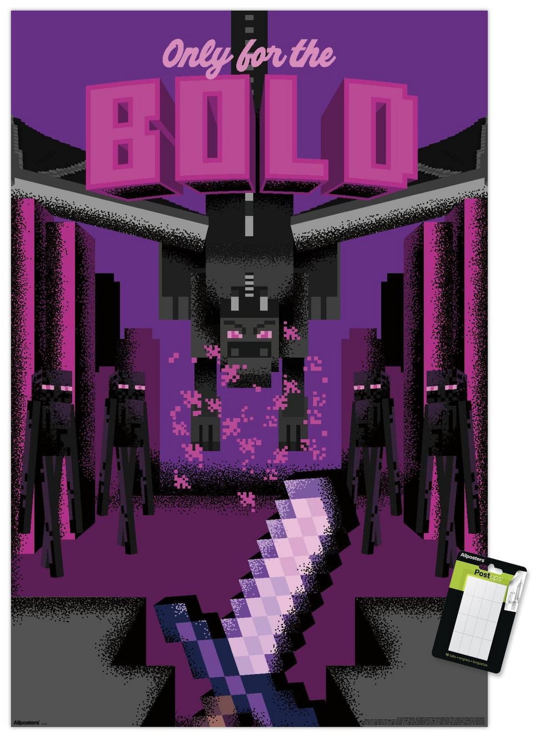 Minecraft: Discover - Only For The Bold Wall Poster, 14.725" x 22.375" Framed