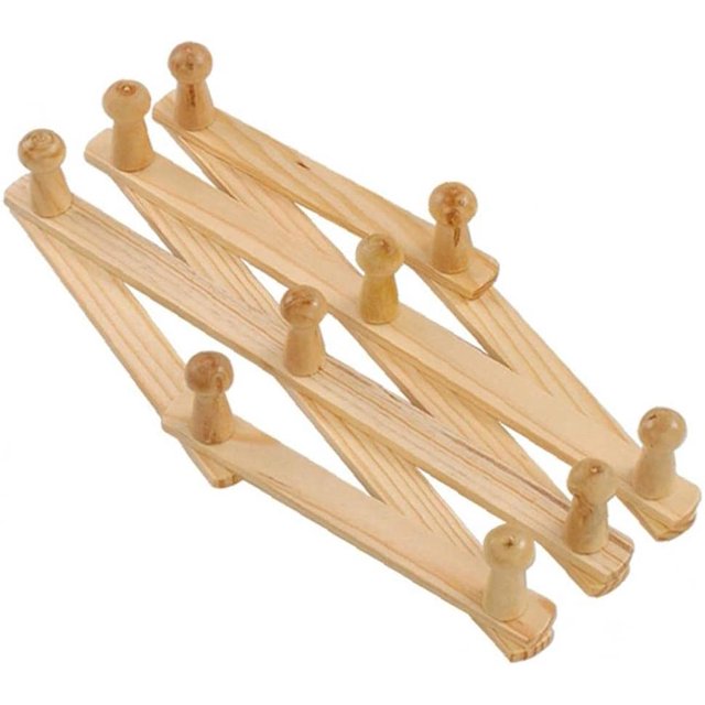 Soporte de pared para acordeón, perchero de madera extensible montado en la pared, perchero para acordeón de pared, 10 ganchos de clavija