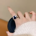 thumbnail image 5 of Kripyery Women Ring Non-Fading All Match Exquisite Daily Wear Inlaid Zircon Blue Faux Gem High Gloss Lady Ring Fashion Jewelry, 5 of 8