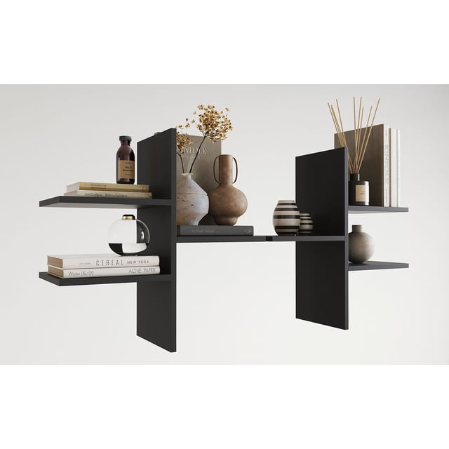 Esatto Repisas Free organizadoras negras diseño italiano madera melamina 2 pcs 60 x 60 cms c/u