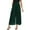 Dark Green, variant on Plus Size Pants For Womens Flowy Wide Leg Pants High Waisted Elastic Waistband Chiffon Trousers With Pockets Retro Daily Wear White 3Xl