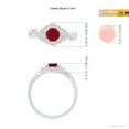 thumbnail image 5 of ANGARA Natural Aeon Ruby & Diamond Floral Halo Three Stone Engagement Ring in 14K White Gold for Women (Size-5mm) | July Birthstone, Anniversary, Jewelry Gift for Women | Natural Ruby Ring, 5 of 10