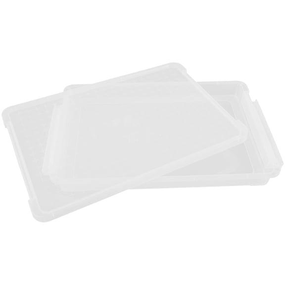 LOLIPPYY Stackable White Plastic Document Storage Box with Lid, Office File Holder for Desk Organization and Paper Storage