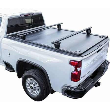Syneticusa MR Retractable Hard Tonneau Cover with Crossbars Fits 2008-2025 Ford F-250/350 Super Duty 6' 10" (81.8") Truck Bed Waterproof Off Road