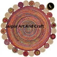 thumbnail image 5 of Jaipur Art And Craft Handmade Natural Jute and Cotton Rustic look Area Rug Reversible Braided Farmhouse Carpet (9x9 Sq Ft), 5 of 5