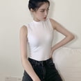 thumbnail image 3 of Summer Korean Half Turtleneck Tank Top Women Solid Color Sleeveless Slim Camisole, 3 of 14