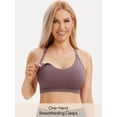 thumbnail image 5 of HBlife Maternity Seamless Nursing Sport Bras, Pink, Black, Blue (3 Pack) L, 5 of 7