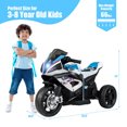 thumbnail image 2 of Gymax 12V Kids Ride on Motorcycle Licensed BMW 3 Wheels Electric Toy w/ Light & Music White, 2 of 9