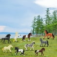 thumbnail image 2 of Toymany 12PCS 2-3" Tiny Horse Figurines Toy Set, Plastic Pony Small Foal Figures, Christmas Birthday Gift Cupcake Horse Cake Topper Educational Toy for Kids Toddlers, 2 of 9