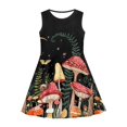 thumbnail image 2 of Renewold Aesthetic Tank Dress for Girls Mushroom Butterfly Sleeveless Party Dresses Kids Twirl T-shirt Dress Home School Outdoor Playwear Size 5-6Y, 2 of 5