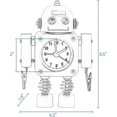 thumbnail image 5 of Non-ticking Robot Alarm Clock Stainless Metal - Wake-up Clock With Flashing Eye Lights And Hand Clip (white), 5 of 5