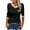 Black, variant on Jalioing V Neck Shirts for Women Color Block Long Sleeve Casual T Shirt Summer Loose Basic Tee with Pocket