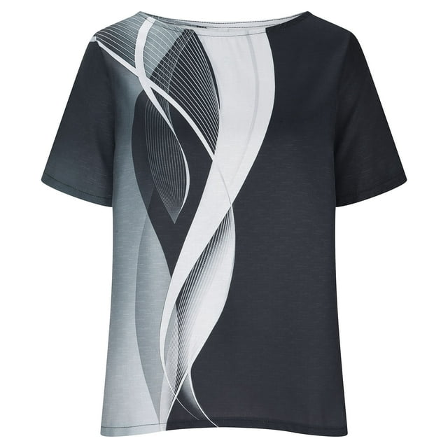 Birdeem T-Shirt Décontracté Mode Femme Col Rond Manches Courtes Ample