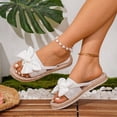 thumbnail image 6 of Caywon Women Bow Sandals, Knotted Flat Espadrille Slide, Open Toe Slip On Summer, Comfortable Ladies Beach Shoes Sandalias Mujer, 6 of 8