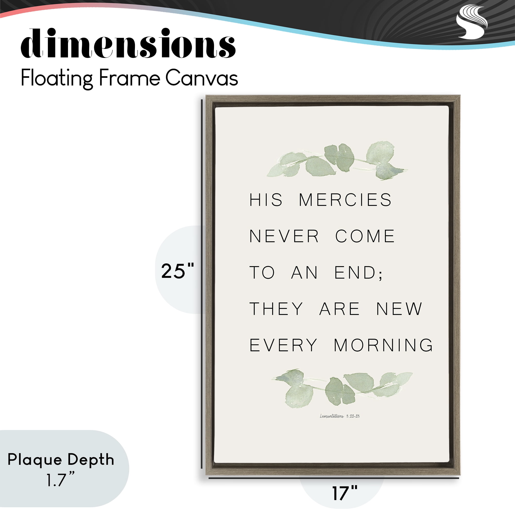Stupell Industries Mercies New Every Morning Brown Framed Floater Canvas Wall Art, design by Lucille Price