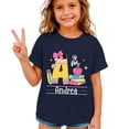 thumbnail image 2 of School Uniform Tshirts Kids Back to School Print Tee Short Sleeve Round Neck Top Girls Graphic Tees Dark Blue 6-7 Years, 2 of 5
