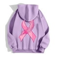 thumbnail image 5 of Hoodies for Women Cropped Fitted Seamless Y2K Style Women's Zip Up Hoodie Pullover Cancer Awareness Month Long Sleeve Pocket Drawstring Casual Sweatshirt For Everyday Wear, 5 of 6
