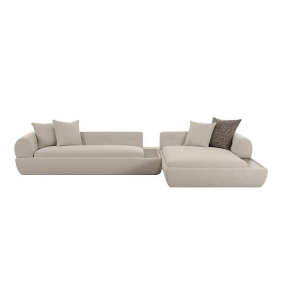 Pasargad Home PZW-24022 Pasargad Home Amara Style Beige Sectional Sofa - Modern Living with Included Cushions