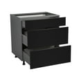 thumbnail image 3 of 33" Base Cabinet-Double Door-Three Drawer-with Black Matte door, 3 of 5