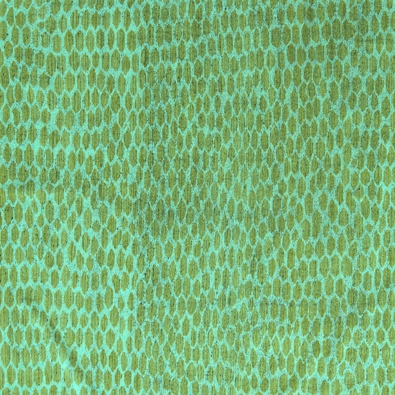 Ahgly Company Indoor Square Abstract Turquoise Blue Modern Area Rugs, 3' Square