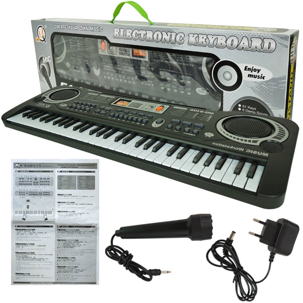 2025 New! 61 key keyboard Piano, Portable Electronic Digital Piano, Built In Dual Speakers, External Microphone, Power Plug, Rich Teaching Content, Multi-Functional Electronic Piano
